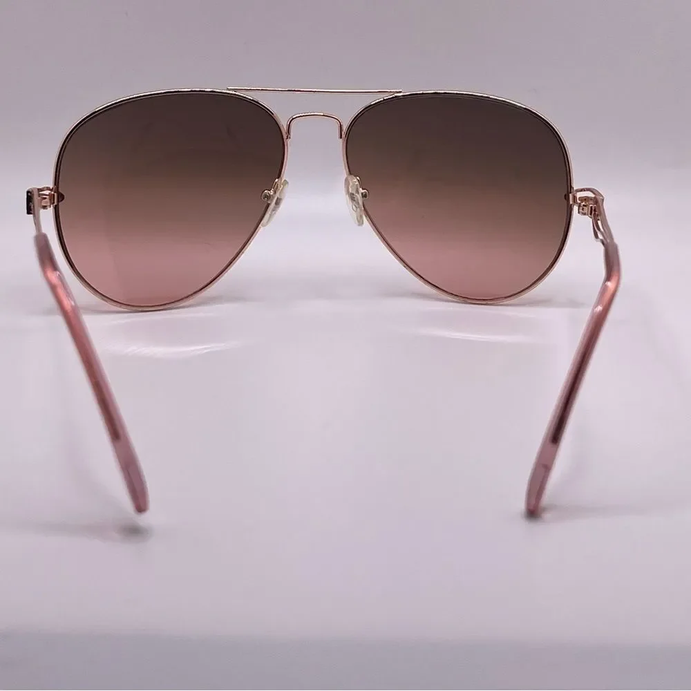 Oversized Rose Gold Frame Aviators with Brown to Pink Variated Lens